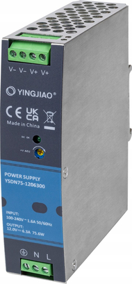 Furnizues energjie DIN rail YINGJIAO YSDN75-1206300, 12V DC, 75W, gri