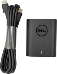 Karikues laptopi Dell 65W USB C, prizë UK, i zi