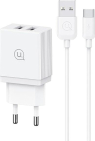 Set karikuesi Usams HC Series CC090, USB 2.1A, kabllo Type C 1m, i bardhë
