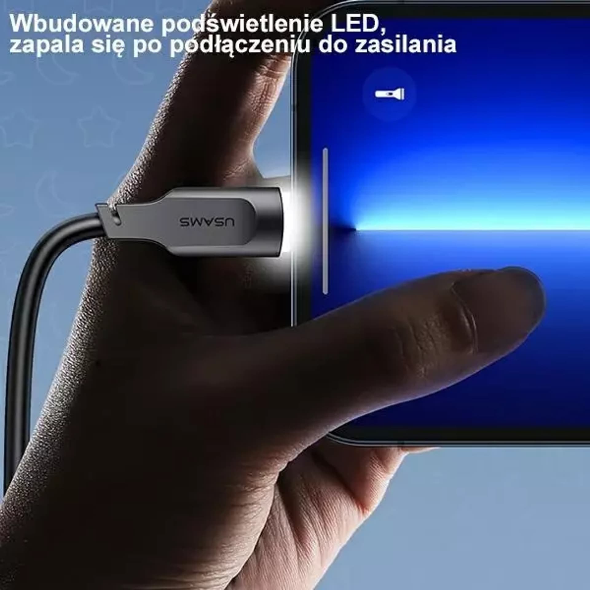 Kabllo USB Usams Lithe Series US SJ566, USB C në Lightning, 1.2m, e vjollcë