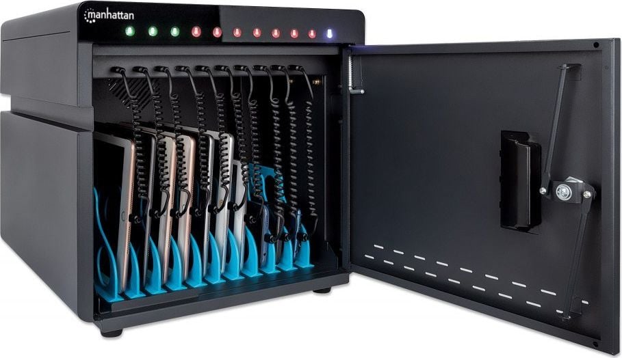 Stacion karikimi Manhattan 715942, 10x USB C, 3A, metalik