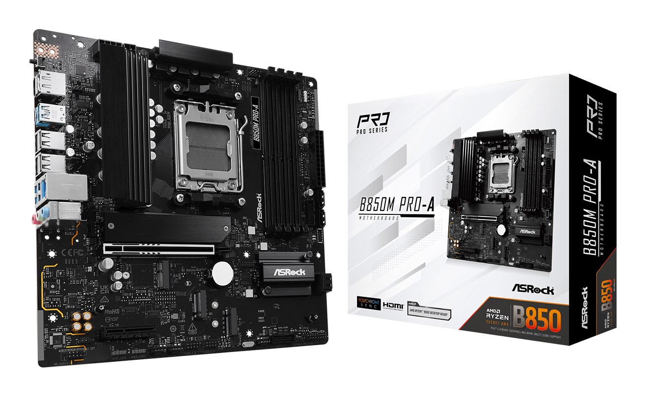 Pllakë amë Asrock B850M Pro-A, Socket AM5, DDR5, Micro ATX, e zezë