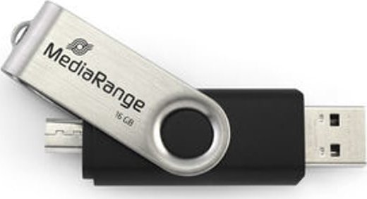 USB flash drive MediaRange MR932-2, 32GB, USB Type A Micro USB 2.0, blu