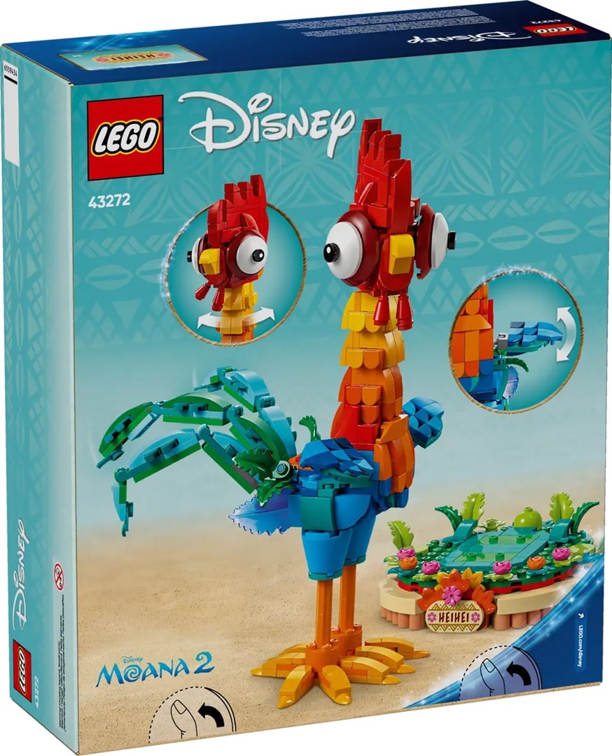 Lodër ndërtuese LEGO Disney Moana 2 Heihei, model figurë, 43272, shumëngjyrëshe