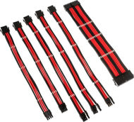 Сет продолжувачки кабли Kolink Core Adept, плетени, за PSU PCIe 5.0, црно црвени