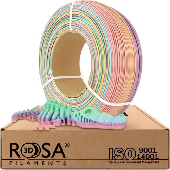 Filament 3D Rosa ReFill PLA Rainbow Pastel, 1.75mm, 1kg, shumëngjyrësh