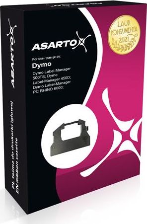 Лента за етикетирање Asarto за Dymo S0720930, за LabelManager 450D 500TS, црн текст на бела позадина