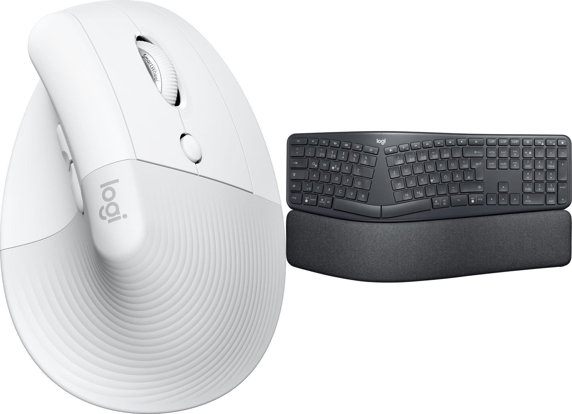 Set tastierë dhe maus Logitech Lift for Mac dhe Ergo K860, wireless, ergonomik, gri