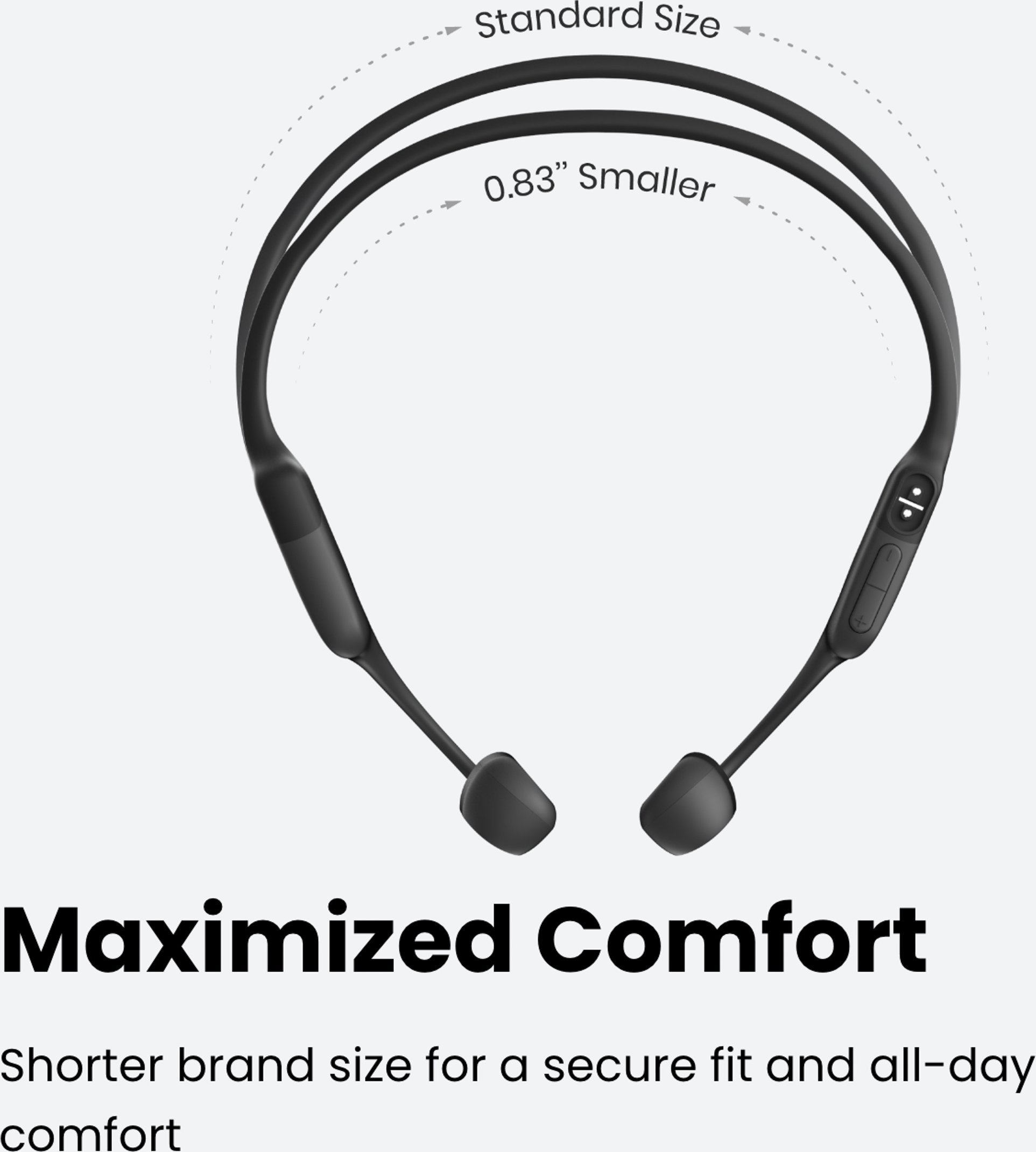 Kufje sportive me qafore Shokz OpenRun Mini, pa tela, Bluetooth, të zeza