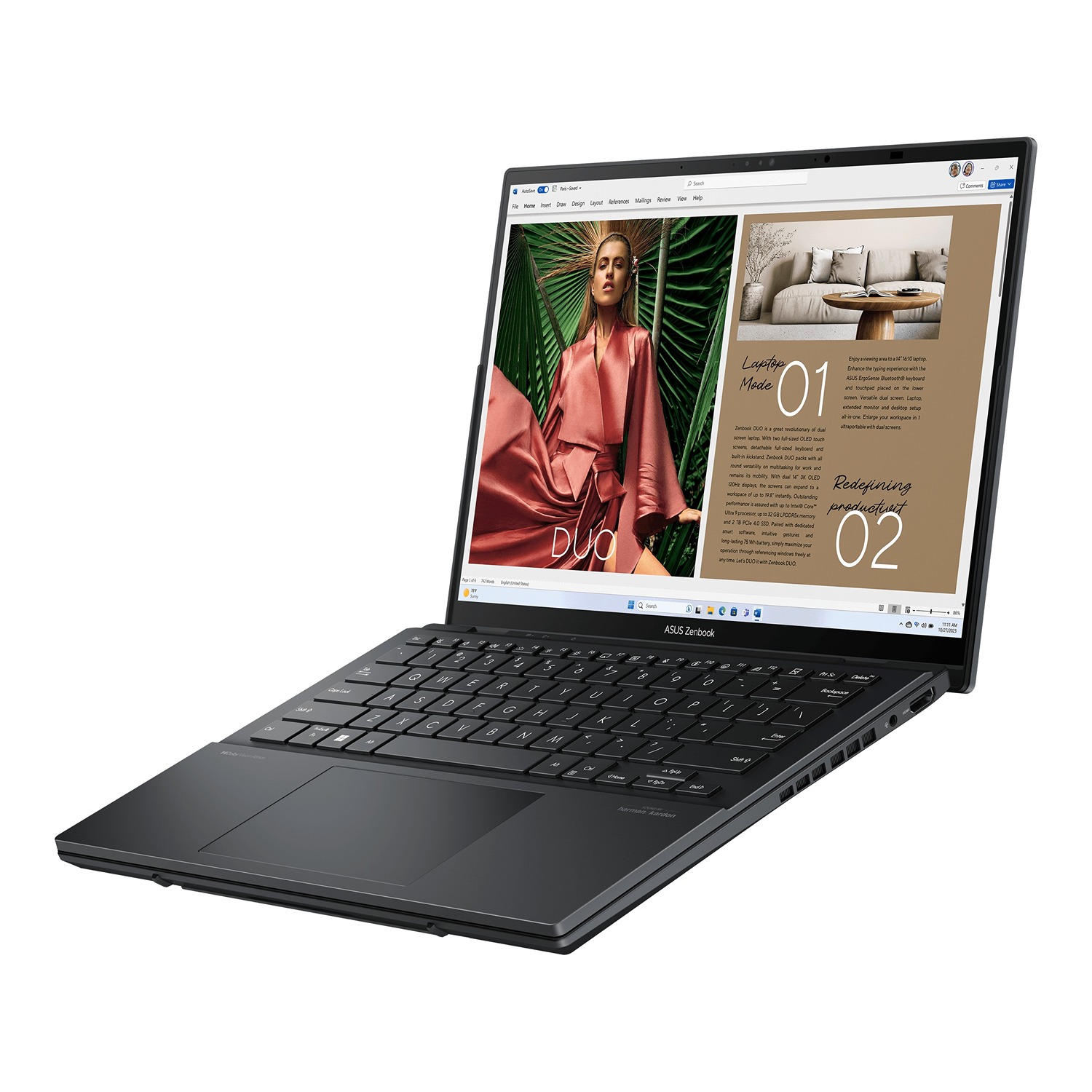 Laptop ASUS Zenbook Duo UX8406CA, 14", Intel Core Ultra 9, 32GB RAM, 2TB SSD, Windows 11 Pro, i hirtë 4