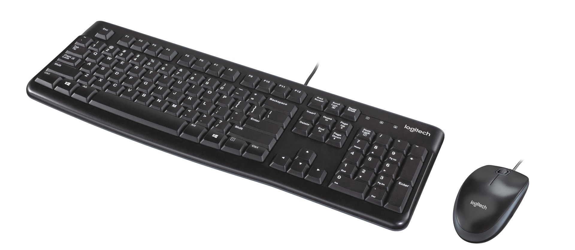 Set tastierë dhe maus Logitech Desktop MK120, USB, i zi