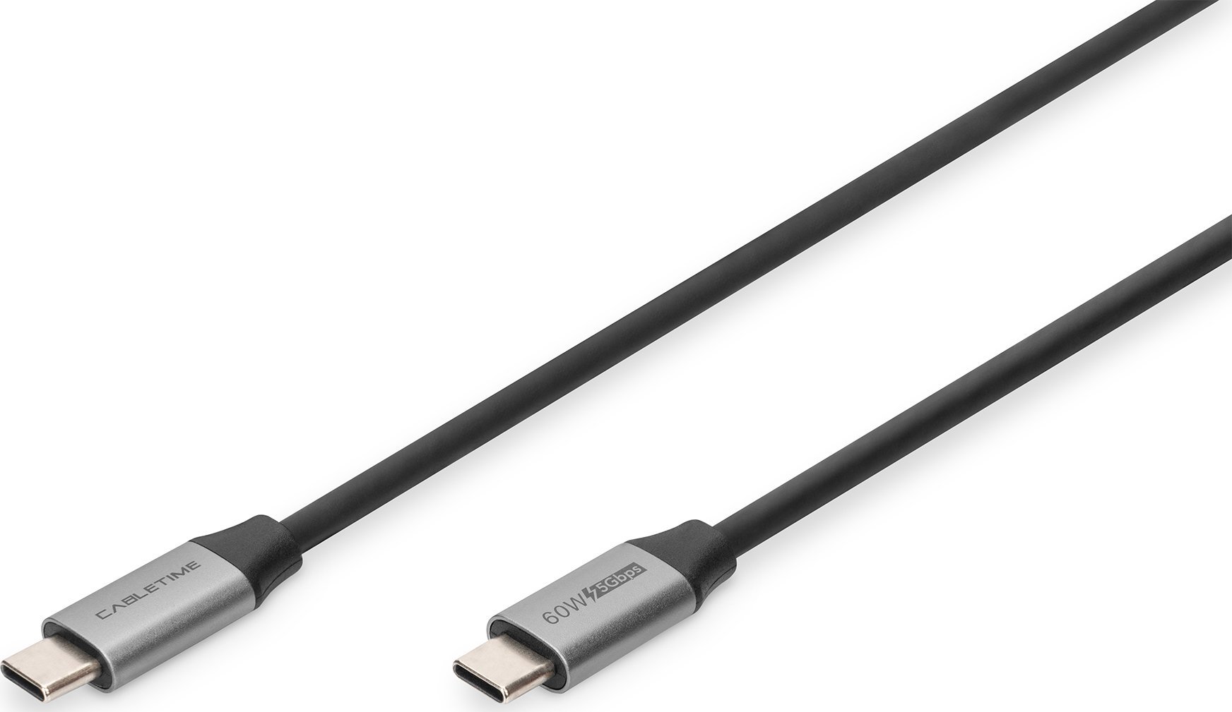 Kabllo USB Digitus USB C në USB C, 1 m, 60 W, i zi