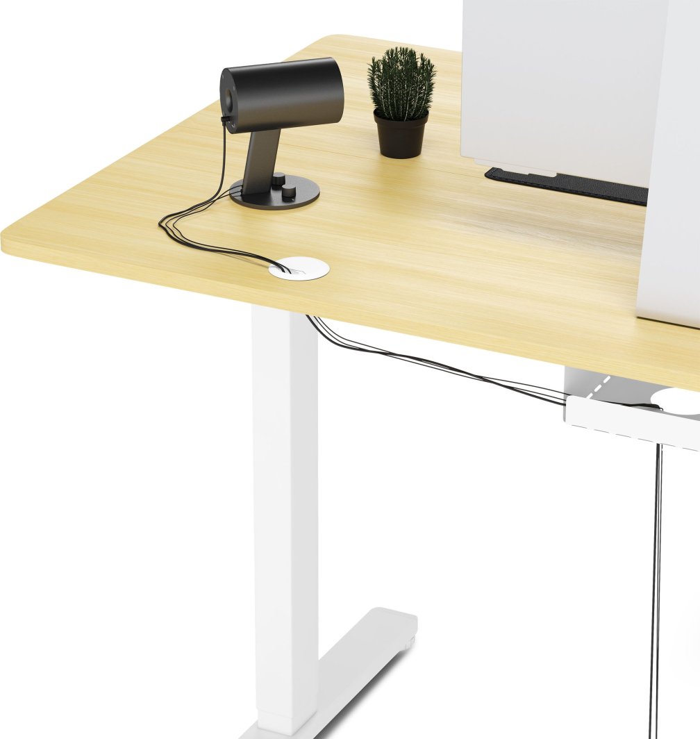 Tavolinë SENSE7 Nojo, 140cm x 70cm, e bardhë/ druri e hapur