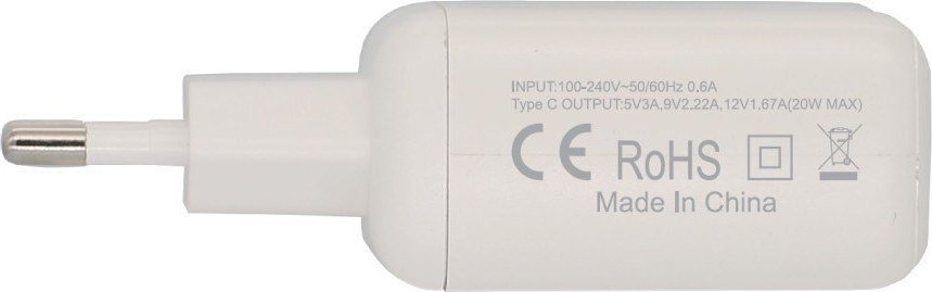 Karikues rrjeti Rebeltec H150 Turbo PD 20W, USB Type C, i bardhë