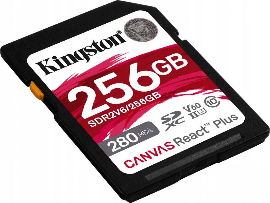 Kartë memorie SD Kingston Canvas React Plus SDXC, 256 GB, Class 10 UHS-II/U3 V60
