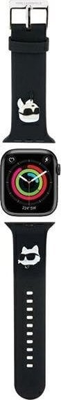 Rrip dore Karl Lagerfeld për Apple Watch, 38/40/41mm, gome, i zi