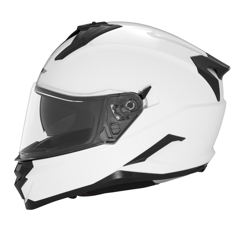 Helmetë integrale moto Nox N304S, polikarbonat, mbyllje Double D, e zezë