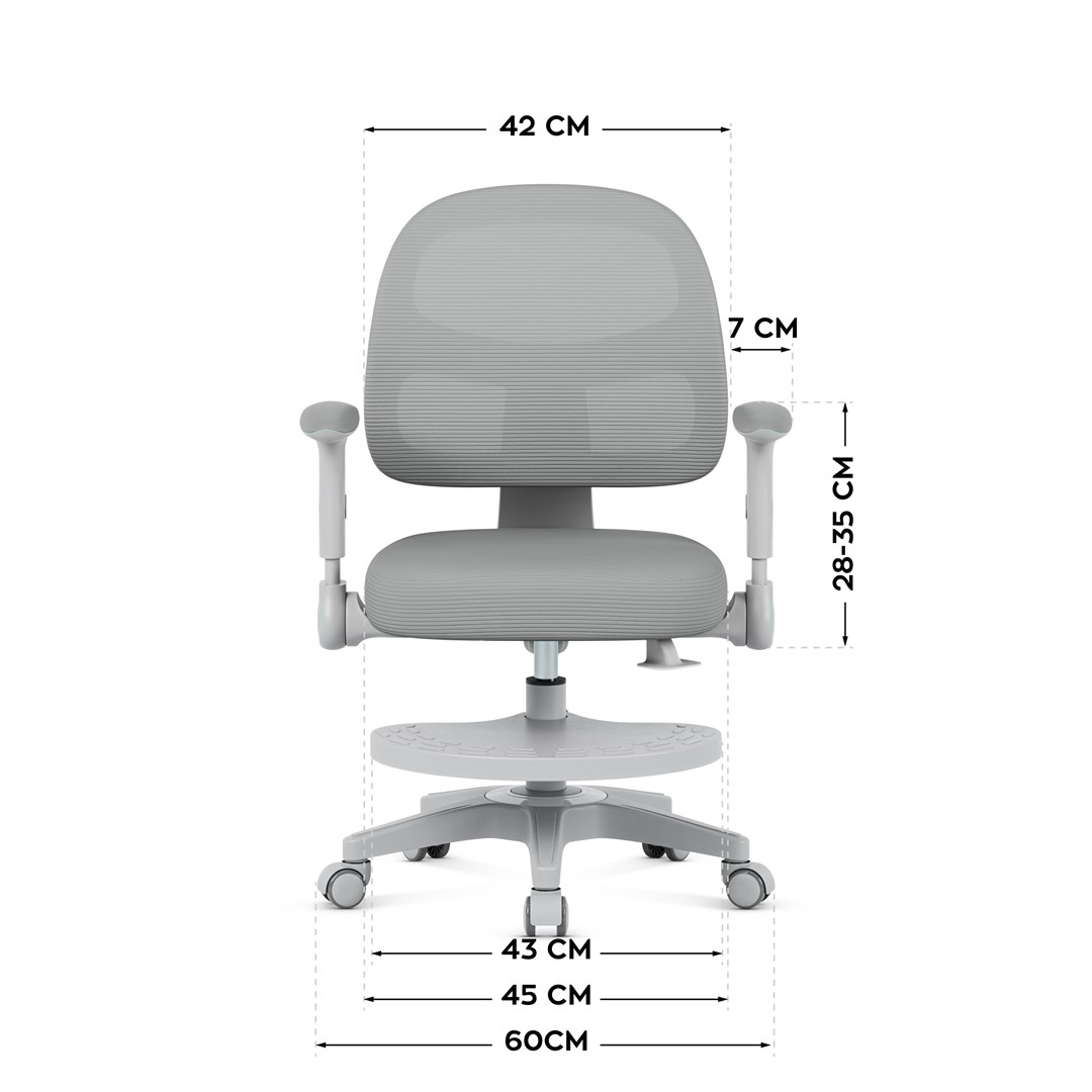 Karrige zyre MarkAdler Junior 5.0, karrige rrotulluese, gri