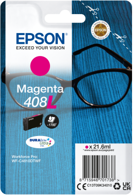Ngjyrë për printer EPSON Singlepack Magenta 408L DURABrite Ultra Ink, magenta