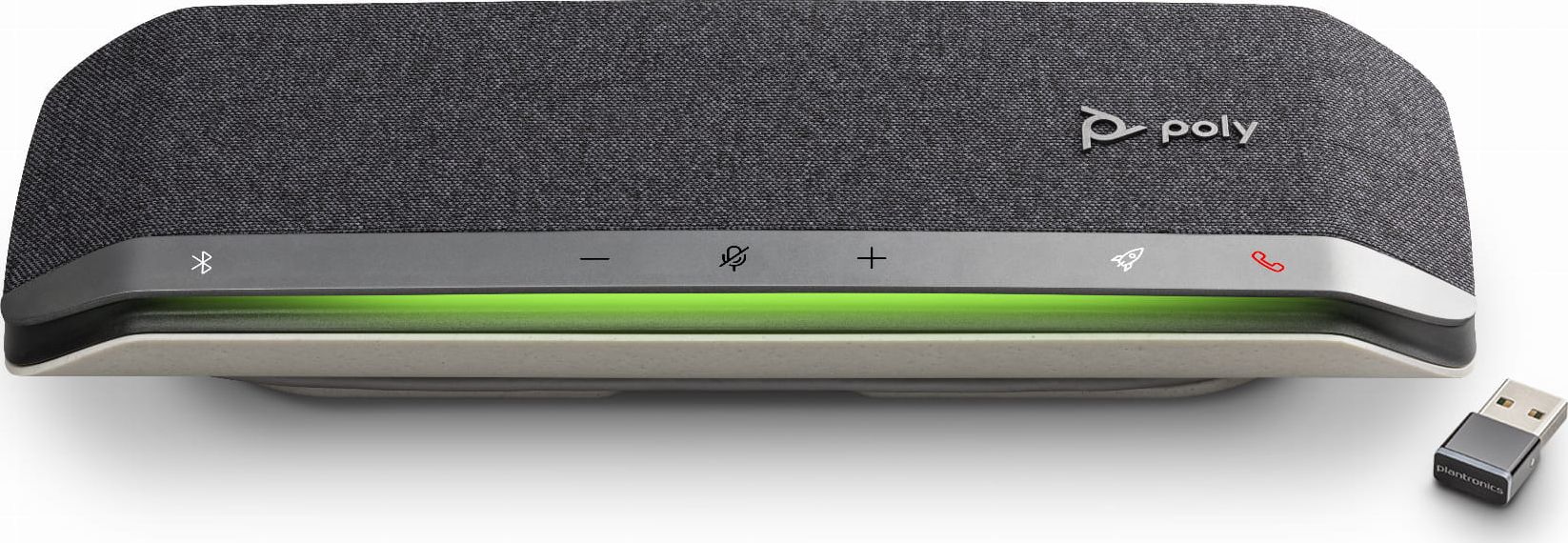 Speakerphone Poly Sync 40+, me kabllo dhe Bluetooth, 3 mikrofonë, i argjendtë