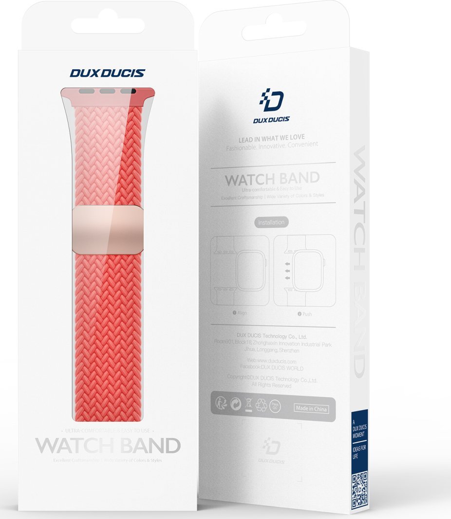 Rrip ore Apple Dux Ducis Mixture Pro Braided, për Apple Watch 38 40 41 mm, najlon i endur, ngjyra guava