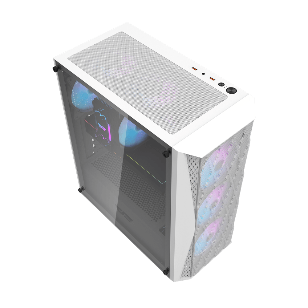 Kasë Darkflash DK352 Mesh ARGB, e bardhë, Midi Tower