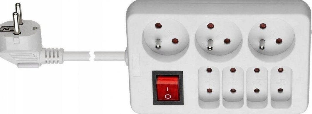 Zgjatës elektrik PremiumCord PremiumCord, 7 priza Type E, 1.5m, me çelës, i bardhë