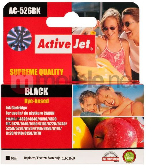 Patronë boje Activejet ACC-526BN CLI-526Bk, 10 ml, e zezë