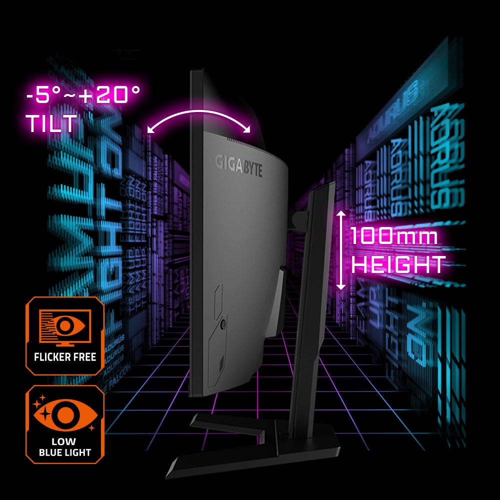 Monitor gaming i harkuar GIGABYTE GS34WQC, 34", WQHD 3440 x 1440, 120Hz, i zi