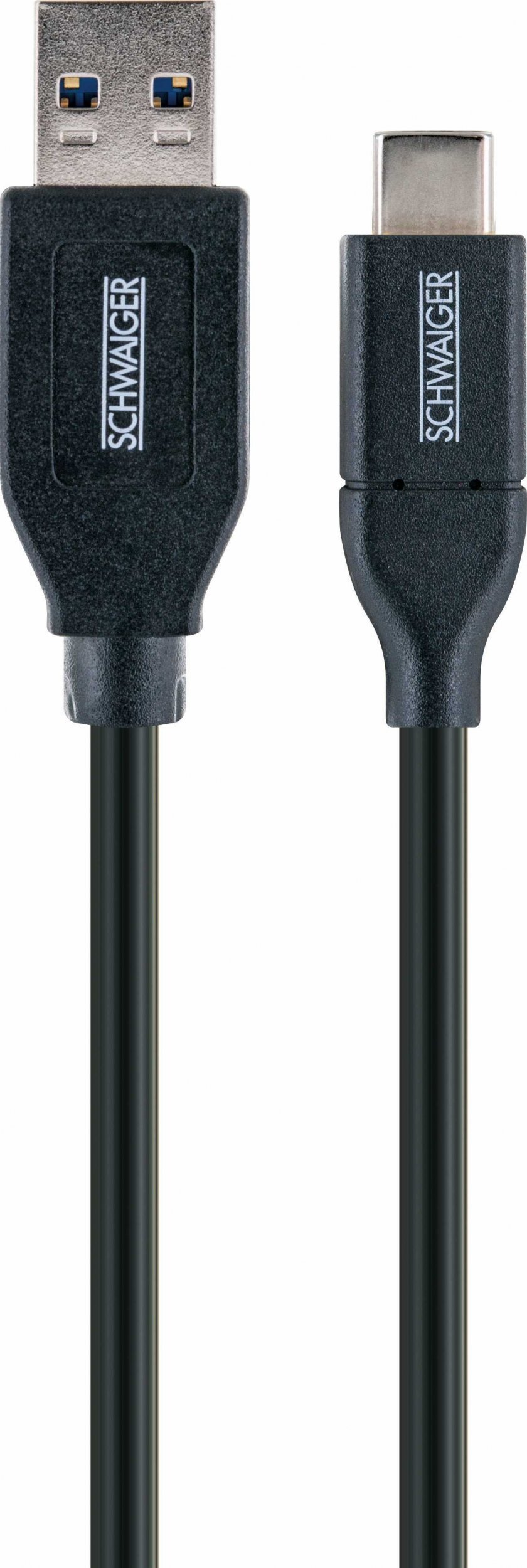 Kabllo karikimi SCHWAIGER LK050C 533, USB A në USB C, 5 Gbps, 50 cm, e zezë