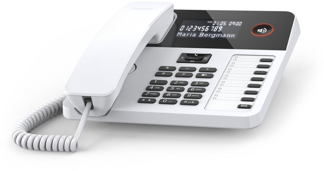 Telefon fiks Gigaset Desk 600, me kabllo, ekran LC, i bardhë