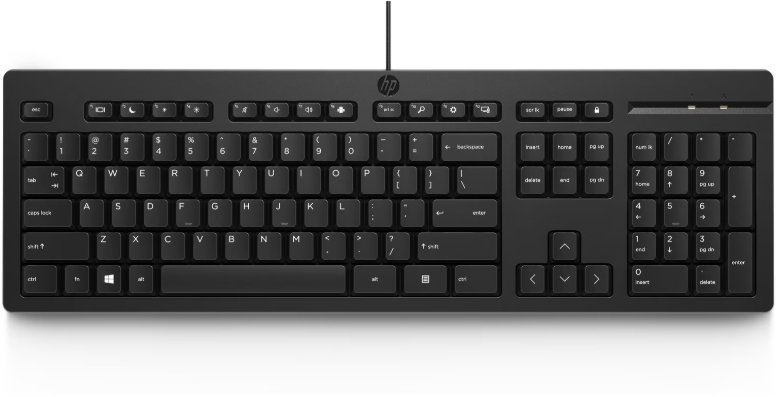 Tastierë HP 125 Wired Keyboard, me kabllo, numpad, e zezë