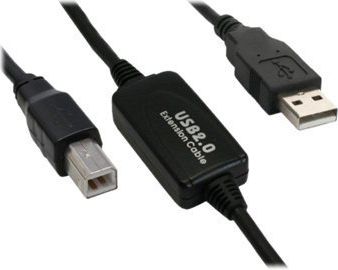Kabllo USB InLine 34511I, USB A në USB B, 10 m, e zezë