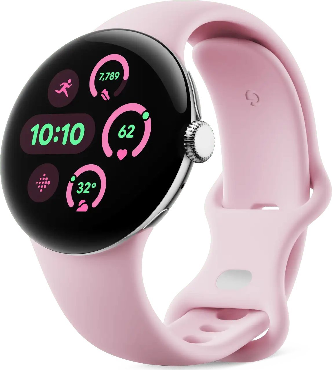Rrip dore për orë Google Pixel Watch 3 Active Band, 41mm, madhësi e vogël, rozë Rose Quartz