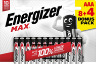 Bateri alkalike Energizer Max AAA E303340900, 1.5V, paketim 12 copë