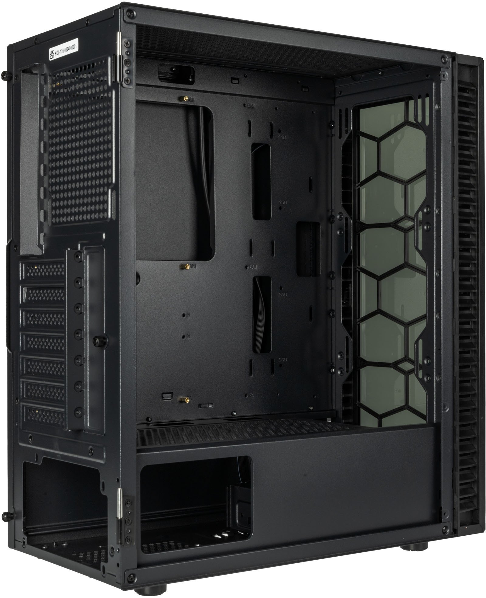 Kuti PC Kolink Observatory HF Glass Core, mid tower, ATX, e zezë pa ventilatorë