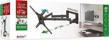 Mbajtëse murale për TV Barkan BM464XL, krah i dyfishtë, 13" 80", e zezë