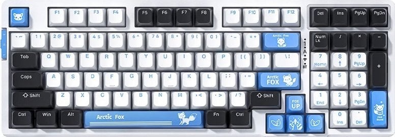 Tastierë gaming VGN V98Pro V2, mekanike, wireless 2.4 GHz Bluetooth, RGB, Arctic Fox e bardhë