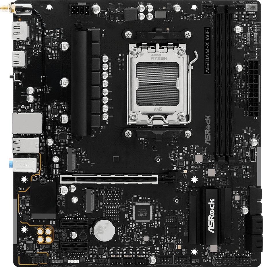 Pllakë amë ASRock A620AM-X WIFI, Socket AM5, DDR5, Wi-Fi, e zezë