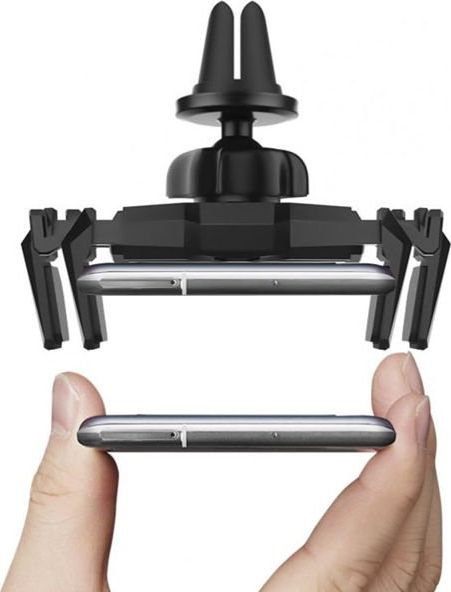 Mbajtëse telefoni veture Spigen Click.R 000CP26265, montim në grilë ventilimi, rrotullim 360°, e zezë