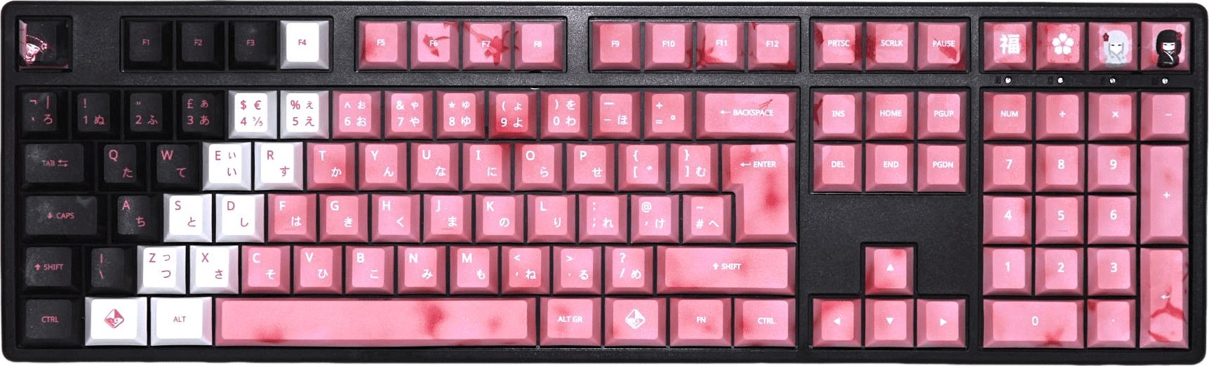 Set keycaps Traitors Zashiki Warashi, 109 taste, PBT Dye Sub, layout UK