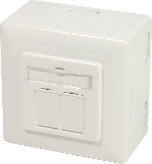 Kuti prize rrjeti LogiLink NP0124 CAT 6A, 2 porta RJ45, STP, e bardhë