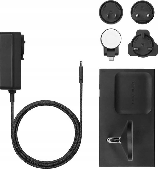 Karikues 3 në 1 wireless Native Union Snap, magnetik, për iPhone AirPods Apple Watch, i zi