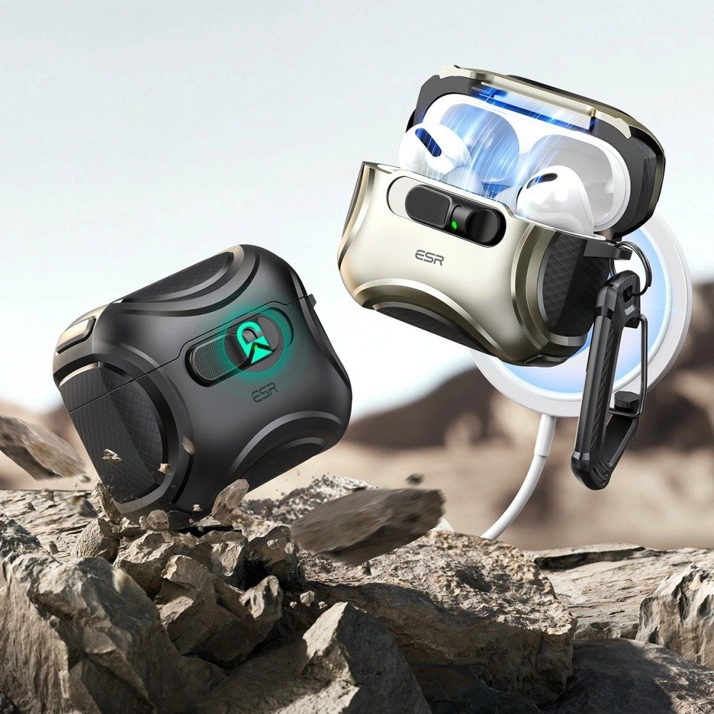 Mbulesë karikuesi ESR Cyber FlickLock HaloLock për AirPods Pro 3, magnetike, MagSafe, e zezë