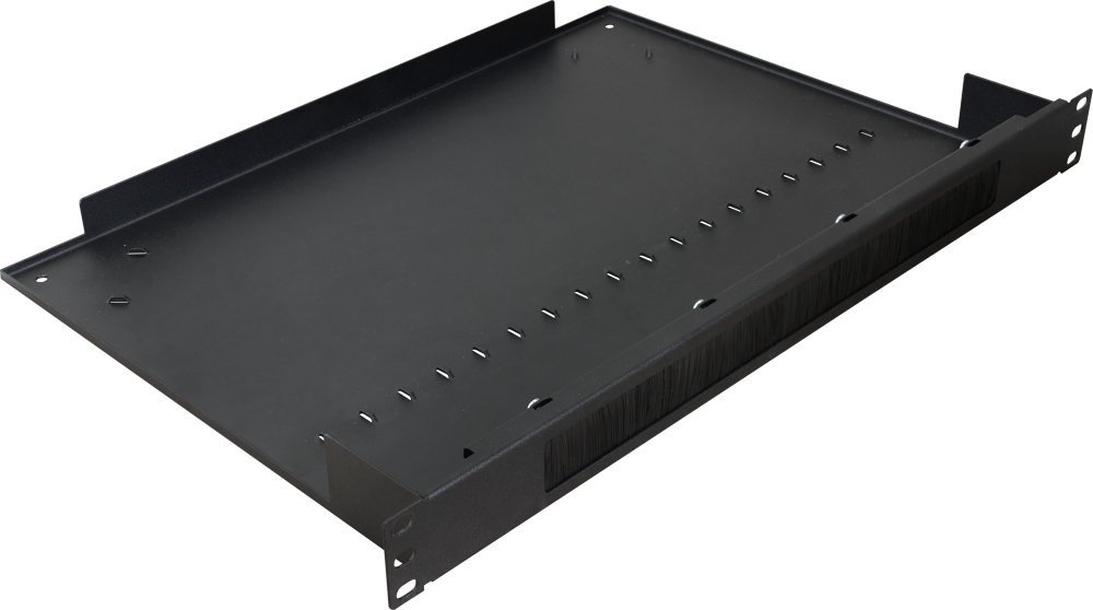 Панел со четки со полица PULSAR RAPS-1P, 1U, за RACK 19\" кабинет, црн