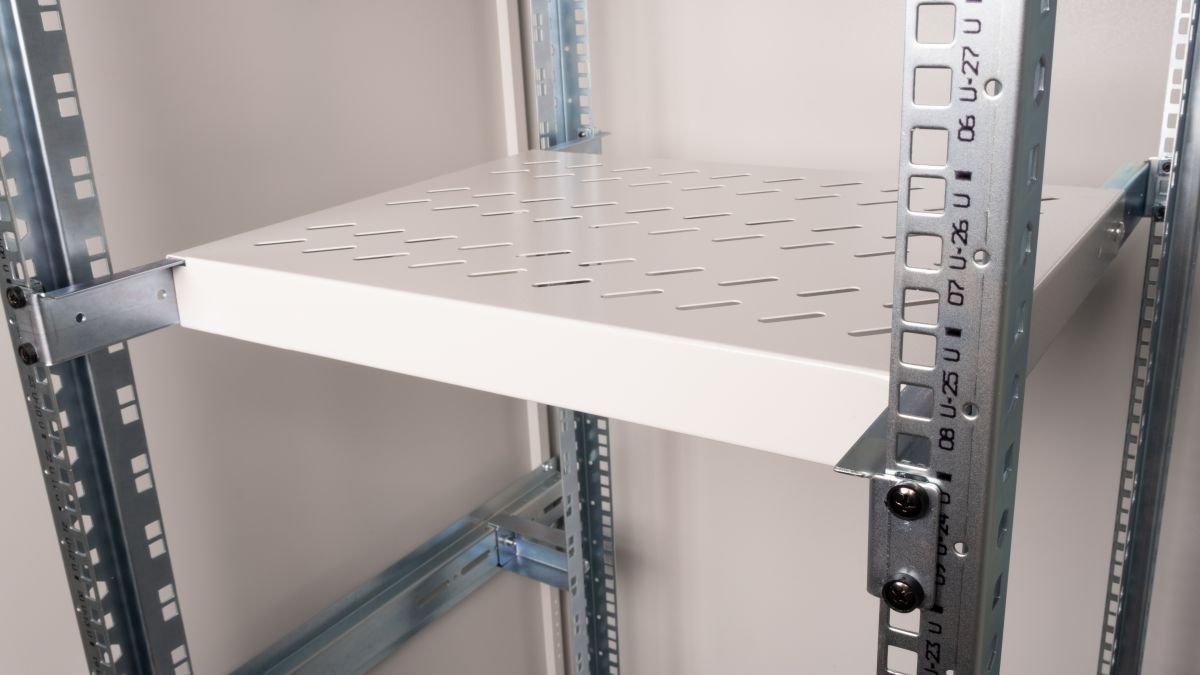 Rafte variabël për kabinet 19" LevelOne Equip EZVS-19-1-35-G, 1U, 350mm, gri