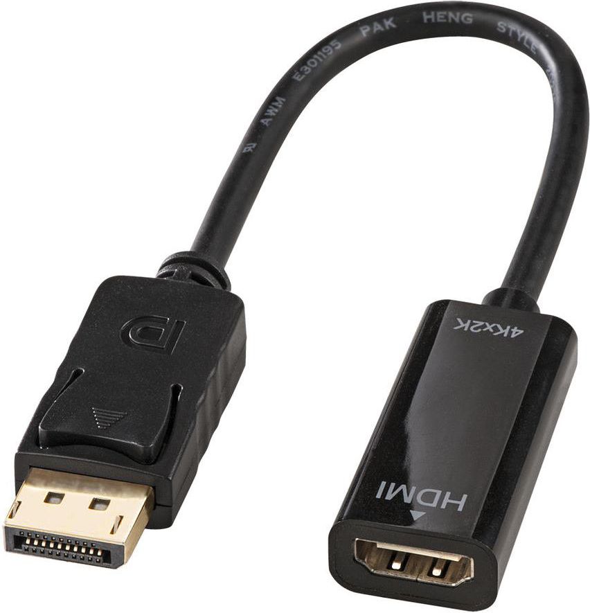 Përshtatës Lindy AV DisplayPort - HDMI, i zi