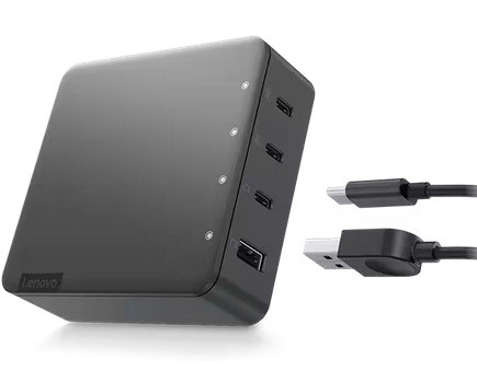 Karikues Lenovo Go 130W, USB-C/USB-A, i zi