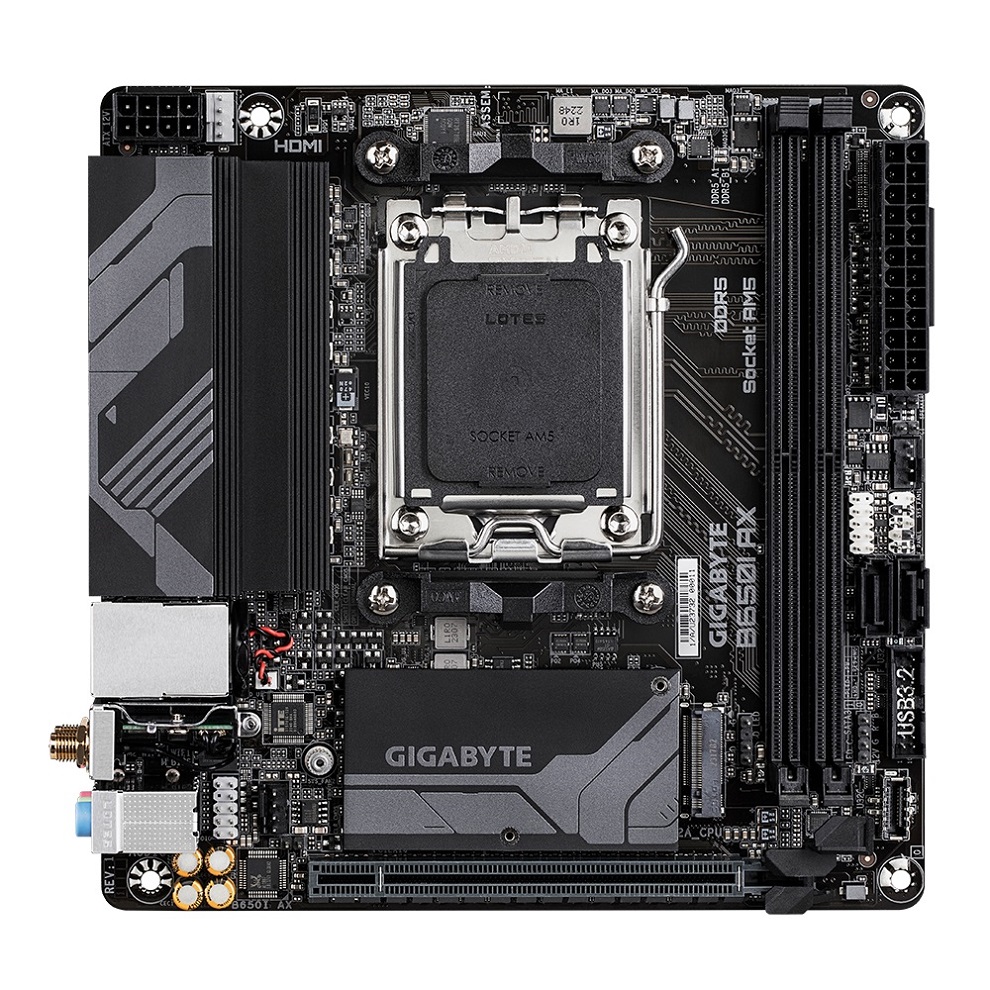 Pllakë amë Gigabyte B650I AX, ITX, AMD AM5, Wi-Fi 6E, e zezë 2