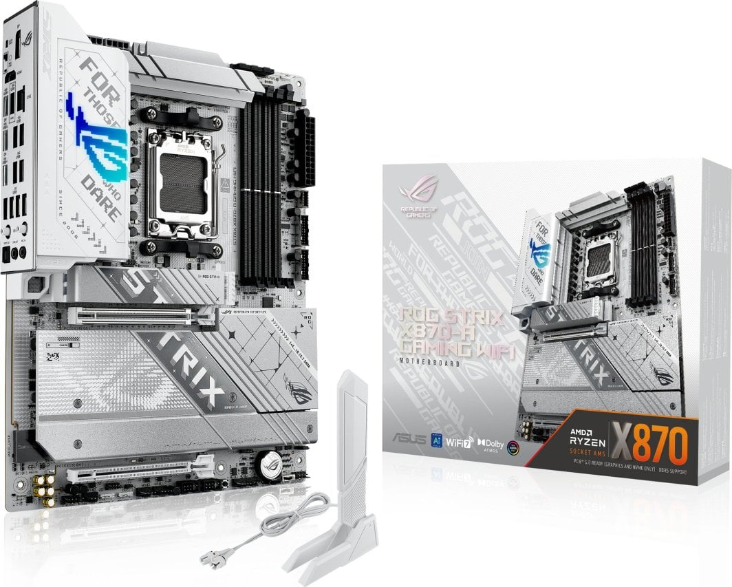 Pllakë amë ASUS ROG Strix X870-A Gaming WiFi, AMD X870, Socket AM5, DDR5, e bardhë